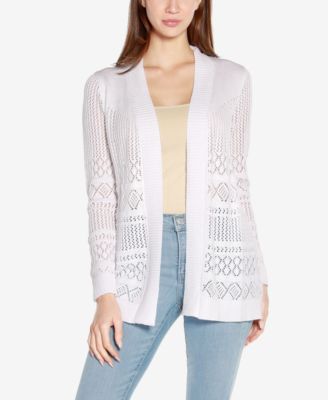 Belldini Women s Pointelle Long Sleeves Open Cardigan Sweater Macy s