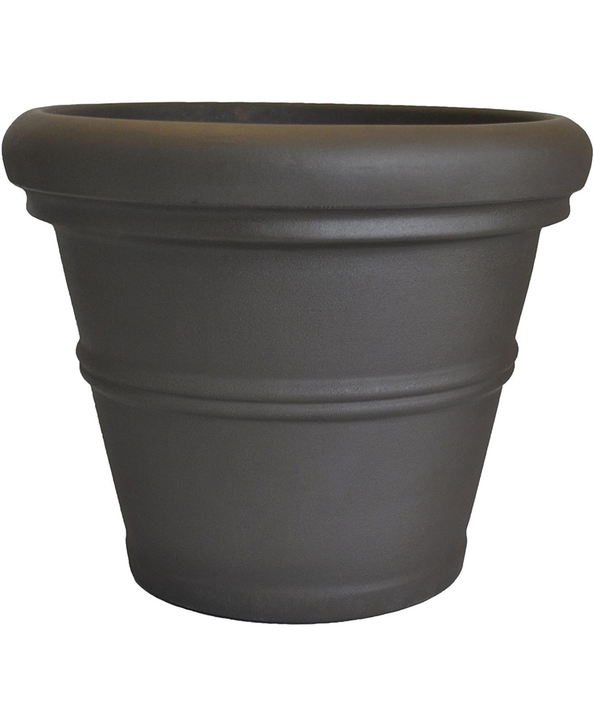 RR24ES Rolled Rim Garden Pot, Dark Espresso - Brown