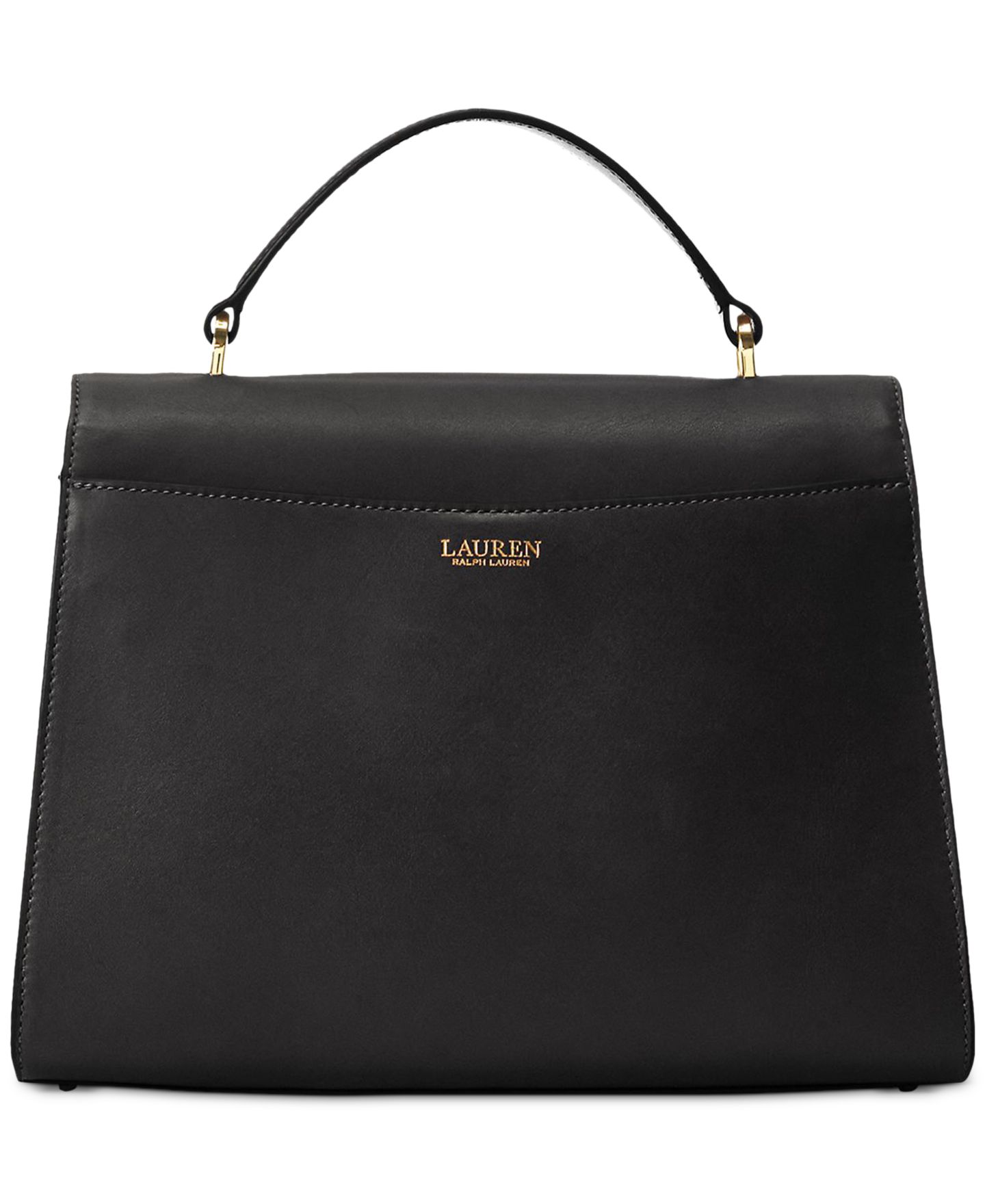 Женская сумка Lauren Ralph Lauren Farrah Medium Leather Top-Handle Satchel, цвет: Чёрный — фото 5