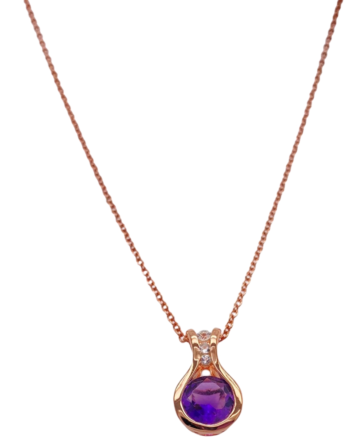 Macy's Citrine (1 Ct. T.w.) & White Topaz (1/5 Ct. T.w.) Tension 18" Pendant Necklace In Sterling Silver (a In Amethyst