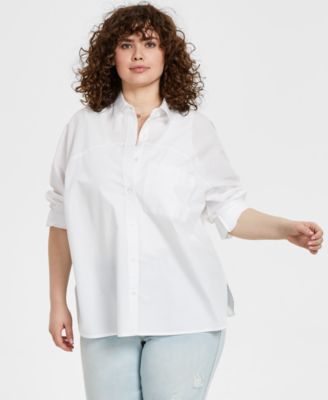And Now This - Women's Plus Size Cotton Oversized Shirt
