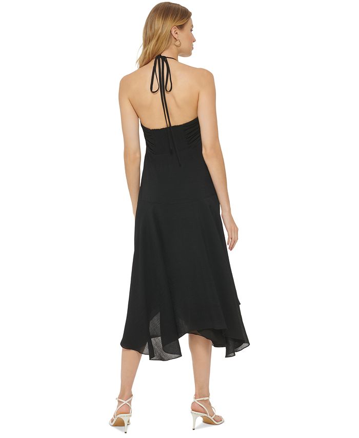 DKNY Women's V-Neck Sleeveless Asymmetrical-Hem Dress - Macy's