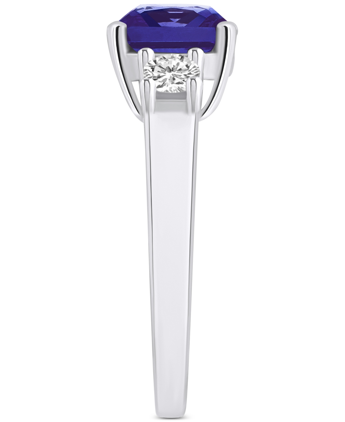 Tanzanite (2-1/3 ct. t.w.) & Diamond (1/3 ct. t.w.) Cushion Ring in 14k Gold