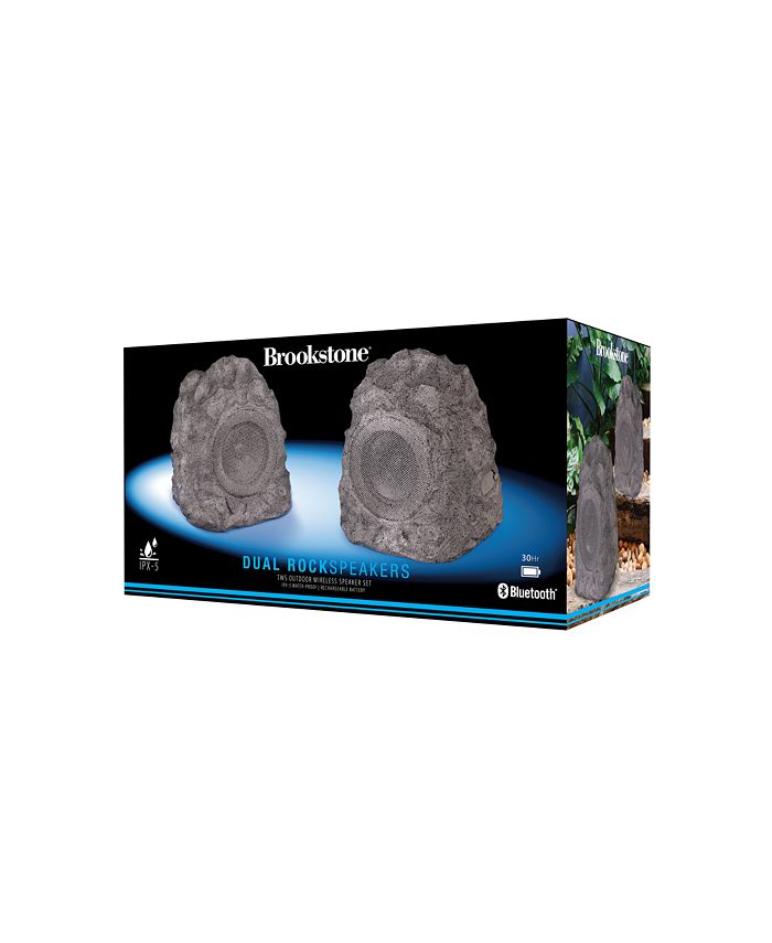 Brookstone Dual Rock True Wireless Outdoor Speaker Set, 2Piece Macy