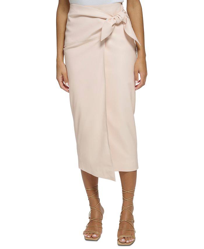 Donna Karan Women's FauxLeather FauxWrap Skirt Macy's