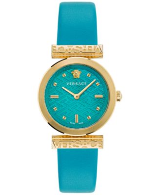 Versace - Women's Swiss Regalia Turquoise Leather Strap Watch 34mm