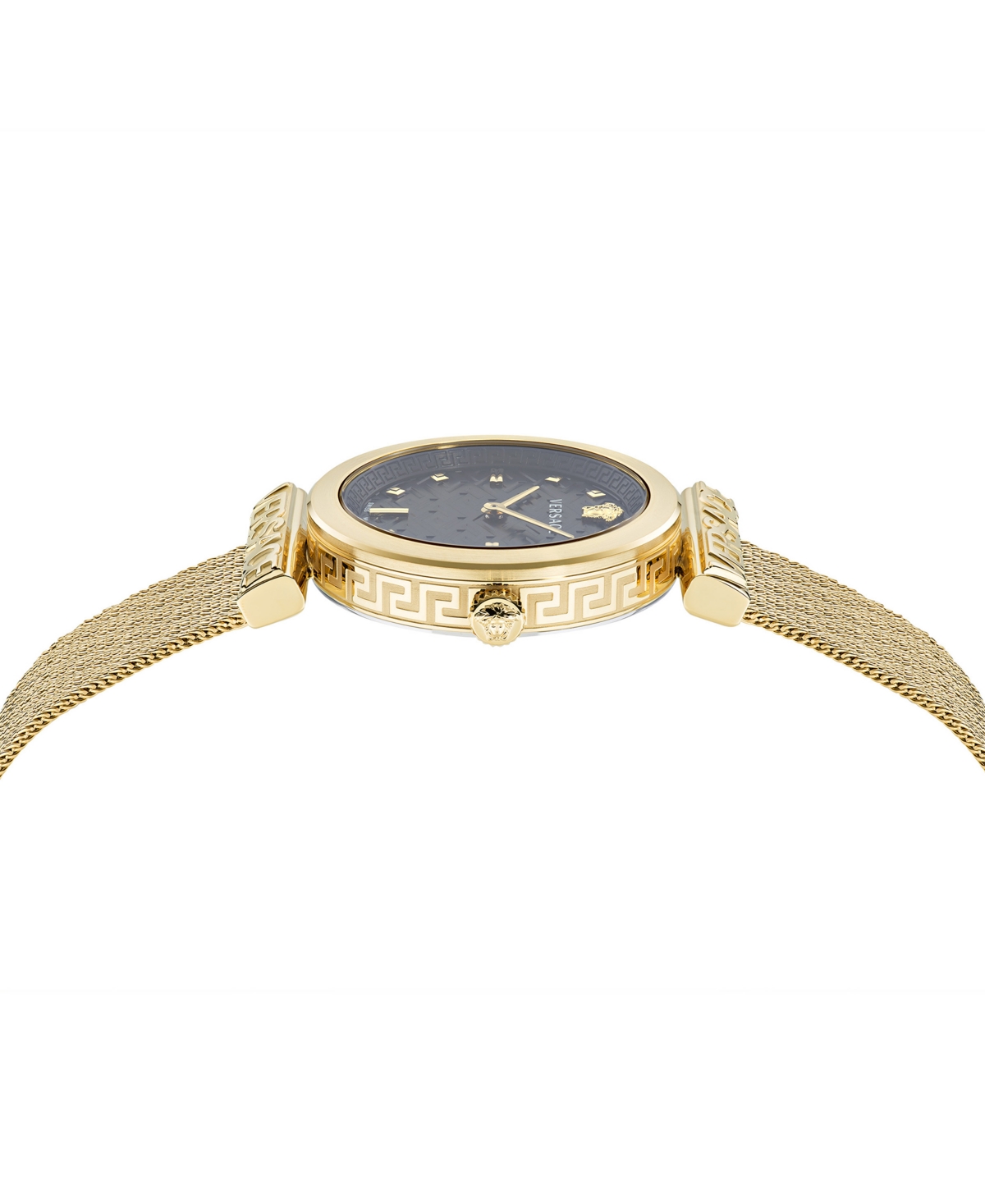 Shop Versace Women's Swiss Regalia Gold Ion Plated Mesh Bracelet Watch 34mm In Ip Yellow Gold