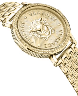 Women's Swiss V-Dollar Gold Ion Plated Bracelet Watch 37mm
