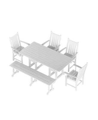 6 Piece Outdoor Patio Dining Set Outdoor Table and Bench Armchair Set