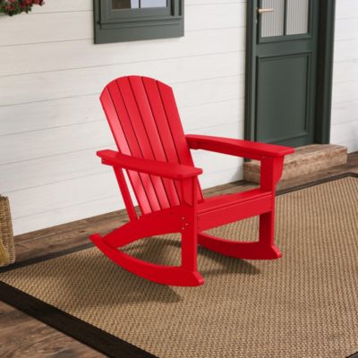 Outdoor Patio Poly Adirondack Rocking Chair Rocker