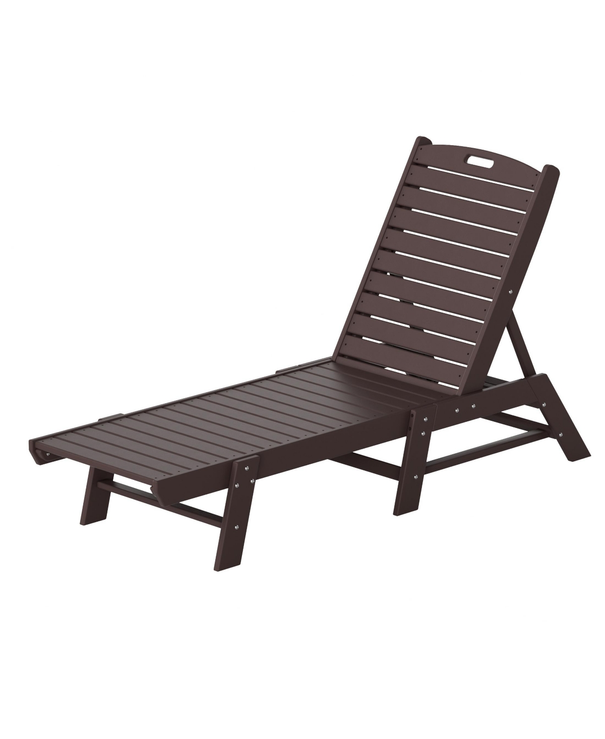 Westintrends Poly Reclining Outdoor Patio Chaise Lounge Chair Adjustable In Dark Brown