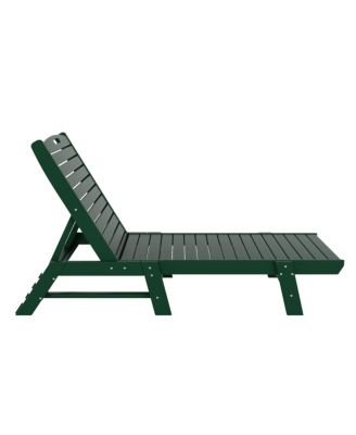 Poly Reclining Outdoor Patio Chaise Lounge Chair Adjustable