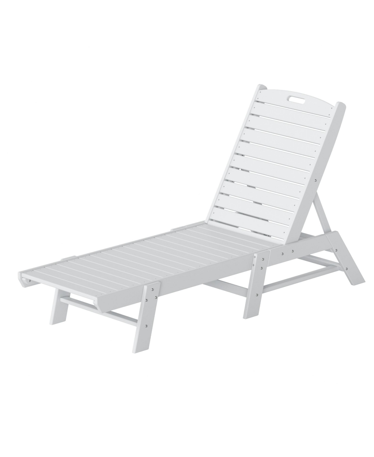 Westintrends Poly Reclining Outdoor Patio Chaise Lounge Chair Adjustable In White