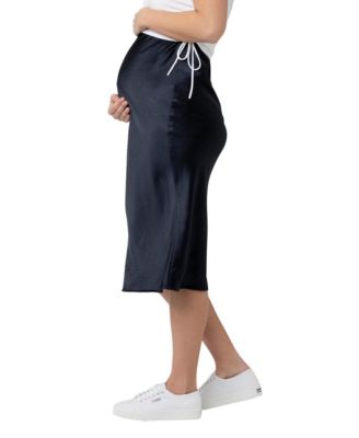 Maternity Lexie Satin Midi Skirt