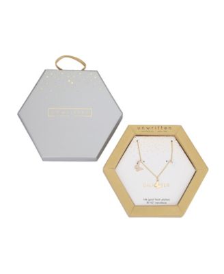 14K Gold Flash-Plated Cubic Zirconia Double Butterfly Necklace with Extender