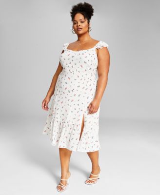 And Now This Trendy Plus Size Flutter-Sleeve Midi Dress Macy's