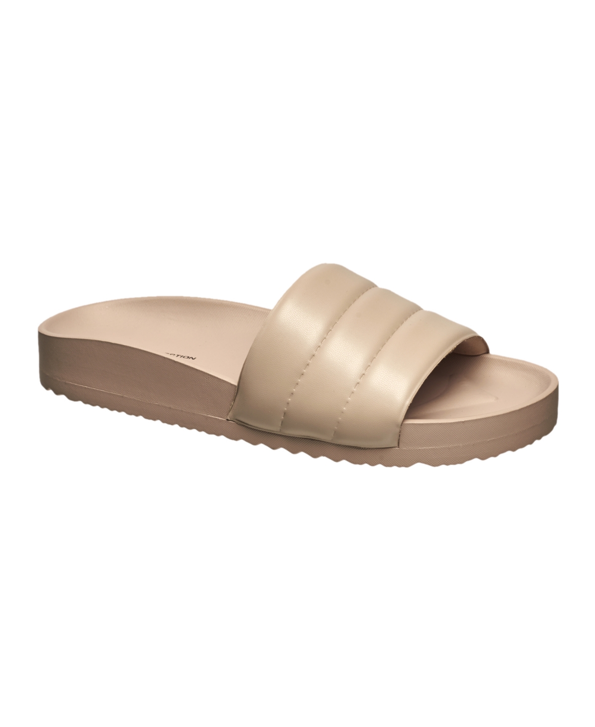 Shop French Connection Women's Puffer Slides In Putty