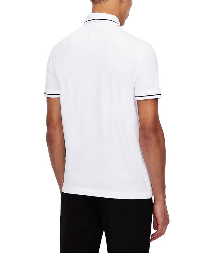 A|X Armani Exchange Men's Icon Tipped Embroidered Logo Piqué Polo Shirt ...