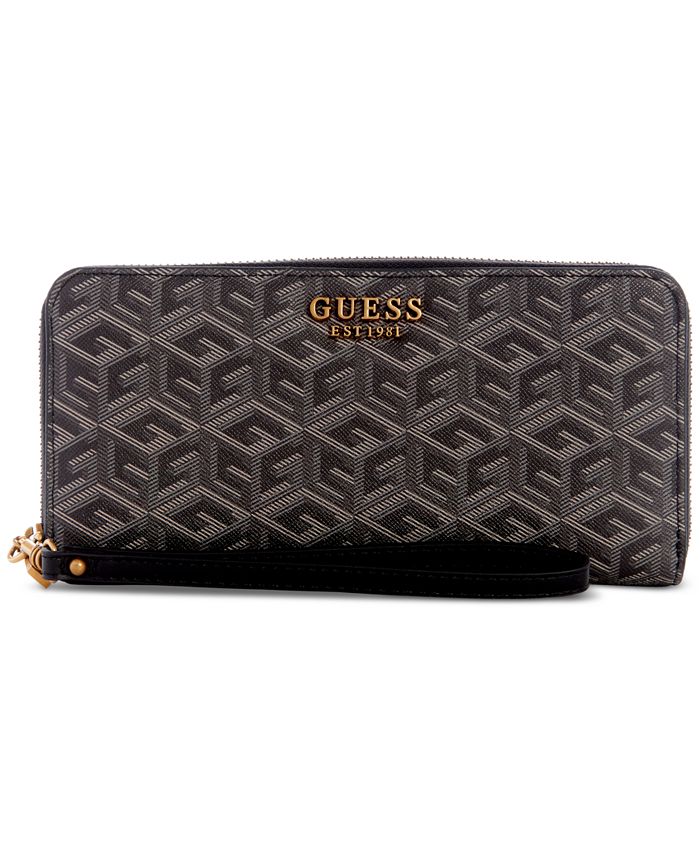 GUESS Laurel G-Cube Monogram Large Zip-Around Wallet - Macy's