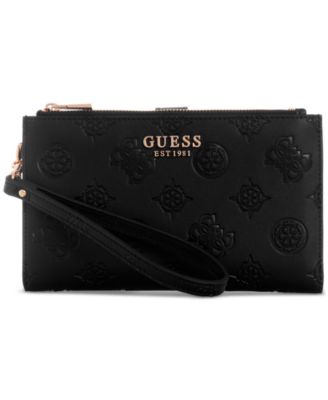 GUESS - Laurel Double Zip Debossed Peony Monogram Organizer