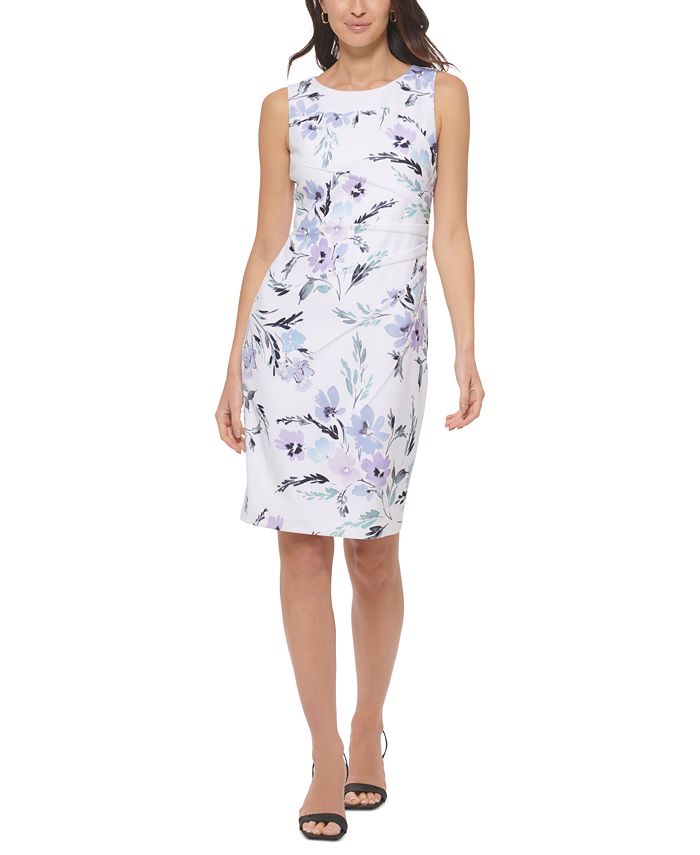 Calvin Klein Women's Side-Pleated Sleeveless Sheath Dress & Reviews -  Dresses - Women - Macy's
