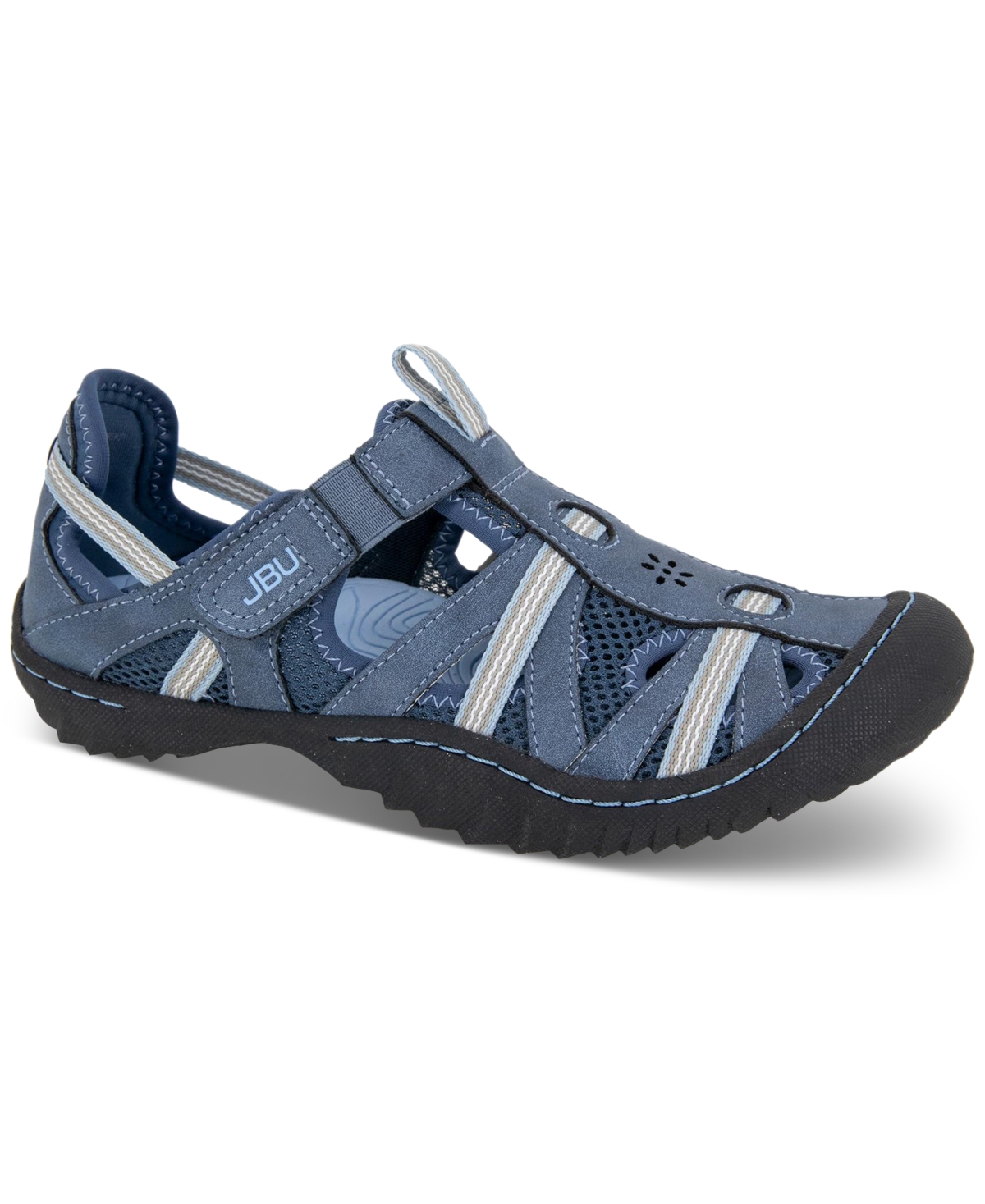 Jbu Women's Regional Water-ready Strappy Sandal Flats Women's Shoes In Dk. Denim/stone Blue