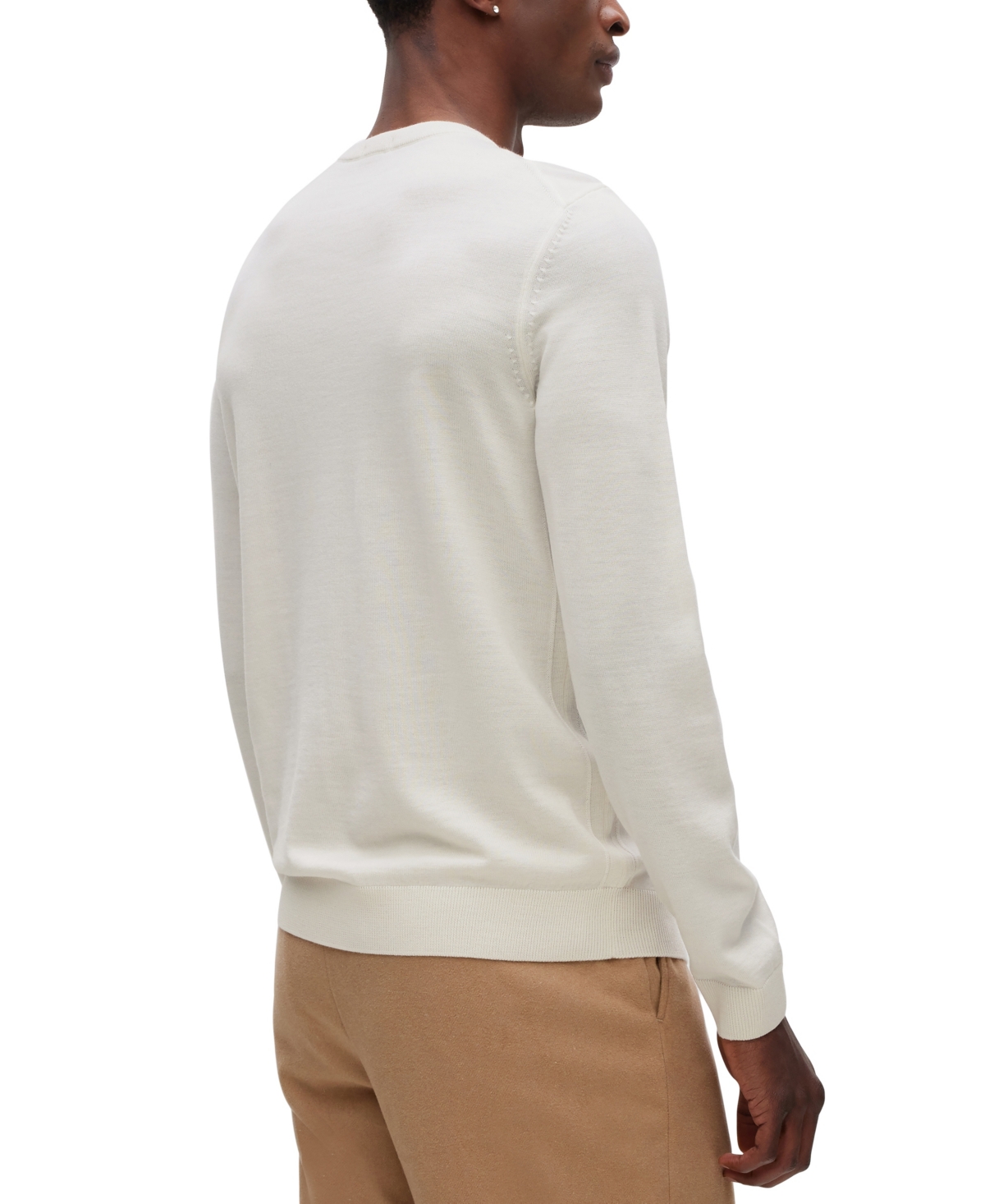 Shop Hugo Boss Boss By  Men's Wool Slim-fit Sweater In Open White