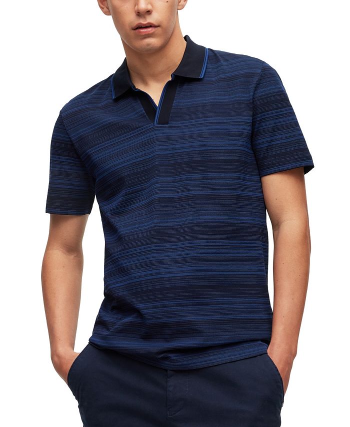 Hugo Boss Men's Mercerized Cotton Multi-Toned Jacquard Polo Shirt - Macy's