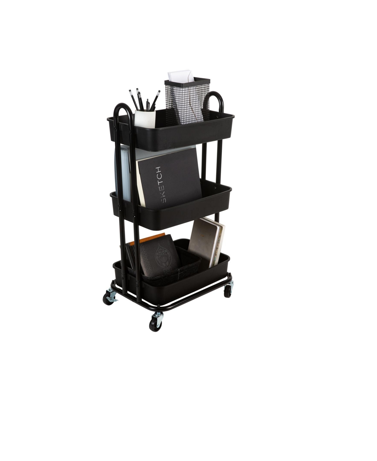 Shop Organize It All 3 Tier Rolling Multifunctional Storage Cart In Black