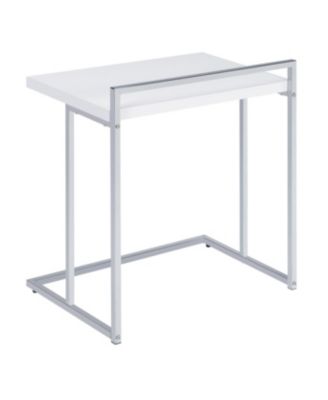 Rectangular Snack Table with Metal Base