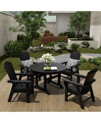 Outdoor Patio Shell-back Adirondack Dining Chair Weather Resistant