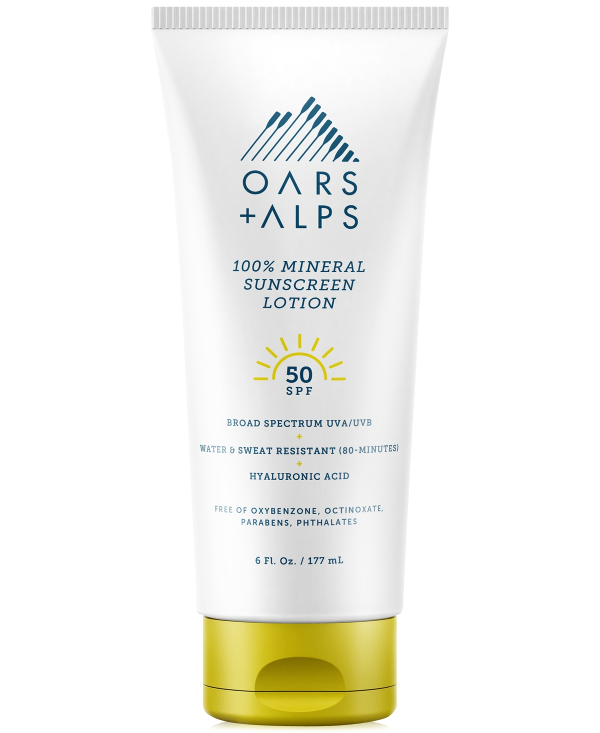 Oars + Alps 100% Mineral Sunscreen Lotion Spf 50, 6 Oz.