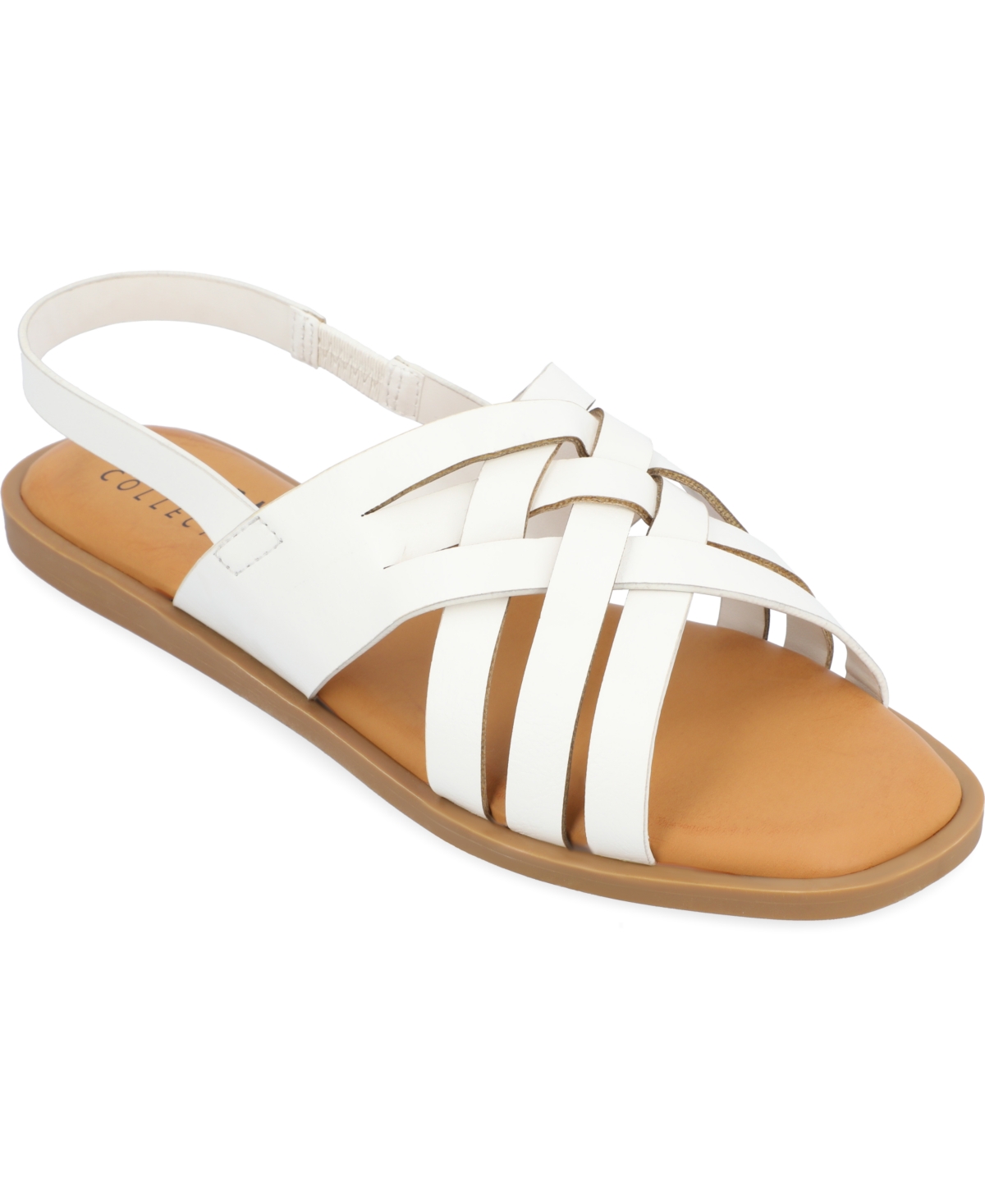 Journee Collection Women's Merrin Woven Sandals In White