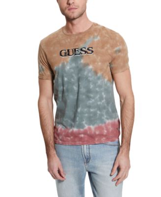 GUESS Men's Short-Sleeve Crewneck Allover Tie Dye Logo T-Shirt - Macy's