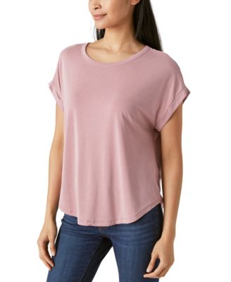 Women's Short Sleeve Sandwash Dolman T-Shirt