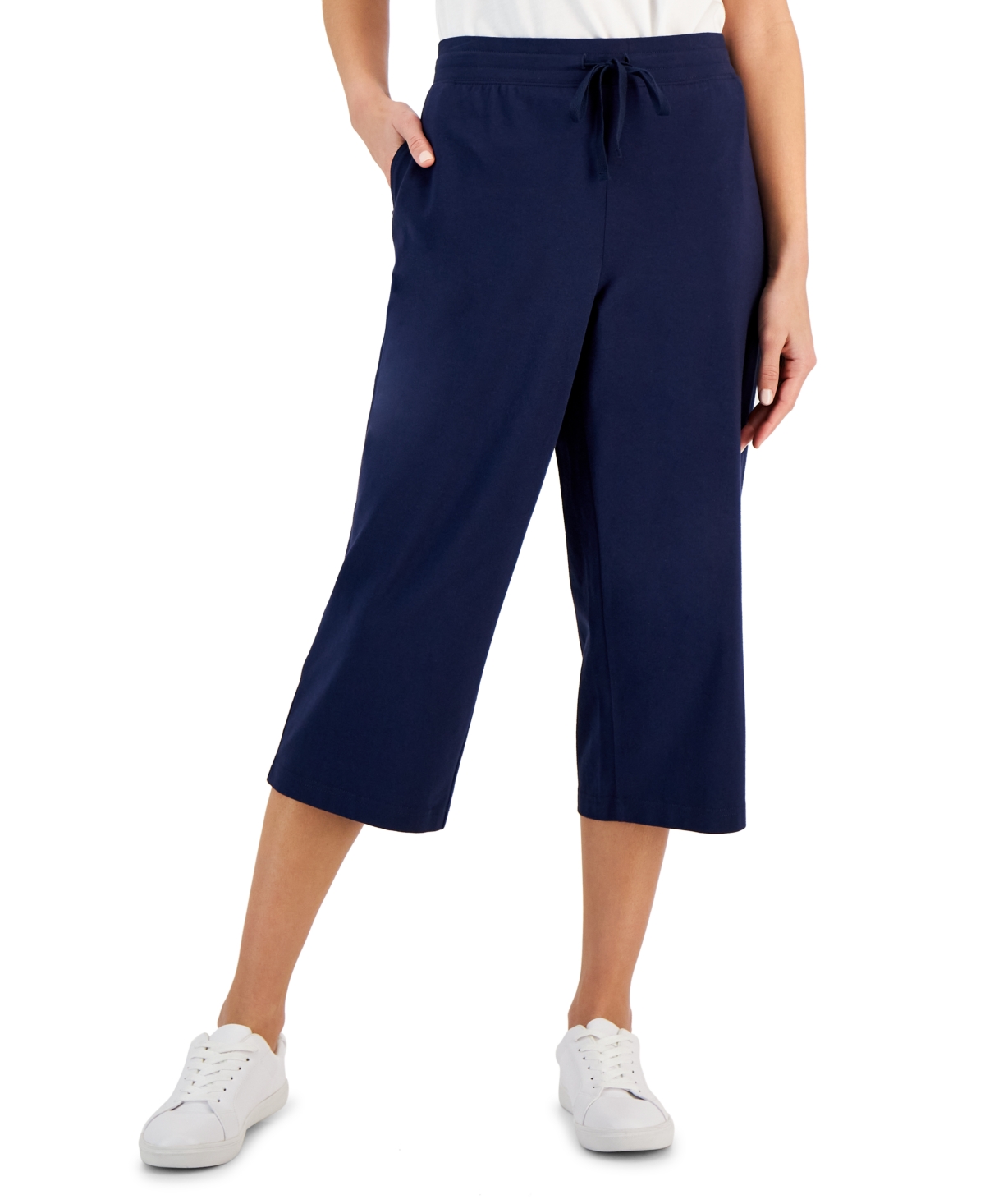 Karen Scott Knit Capri Pull on Pants Created for Macy s Intrepid Blue Smart Closet