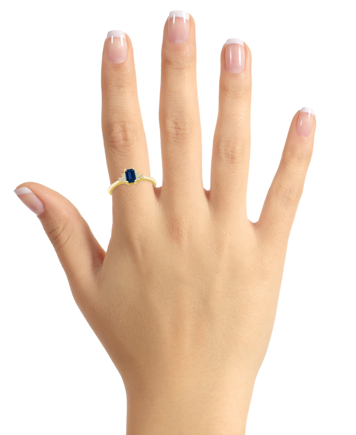 Macy's Sapphire (3/4 Ct. T.w.) & Diamond (1/10 Ct. T.w.) Ring In 14k Gold (also Available In Ruby, Emerald In Ruby,white Gold