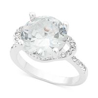 Charter Club Silver-Tone Crystal Statement Ring