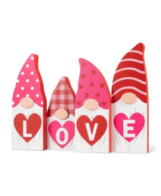 11" L Valentine's LOVE Wooden Gnome Table Decor