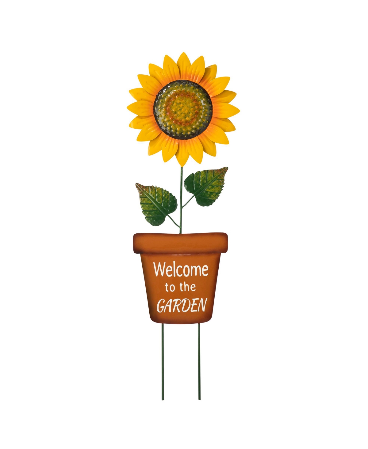 Glitzhome 36" H Metal "welcome To The Garden" Sunflower Yardstake In Multi