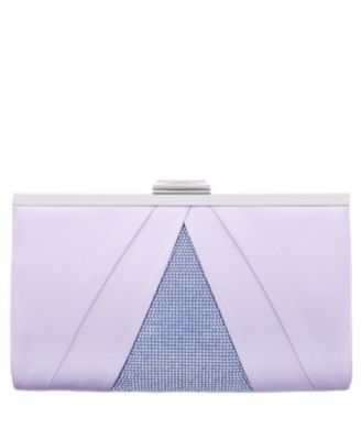 Women's Pleated Stain Crystal Frame Clutch