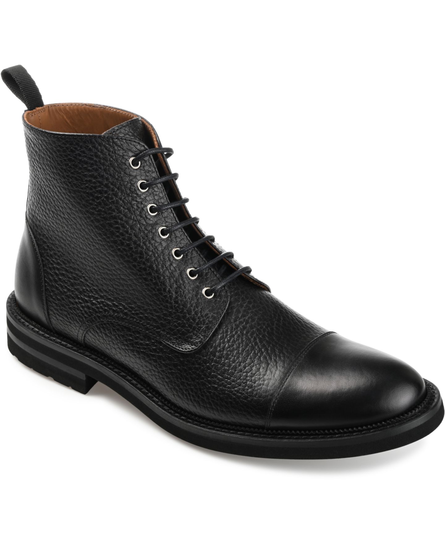 Мужские ботинки Taft Rome Full-grain Leather Cap Toe Dress Boots, цвет: Чёрный, вариант 1 — фото 1