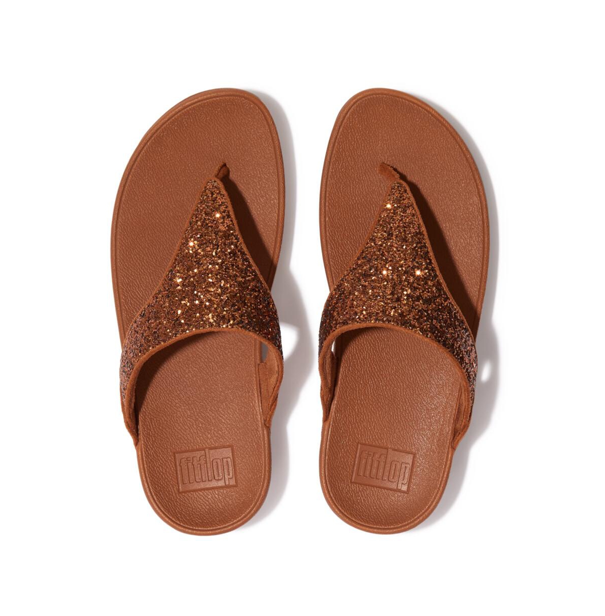 Fitflop Lulu Embellished Platform Wedge Flip Flop In Metallic Mauve Wine