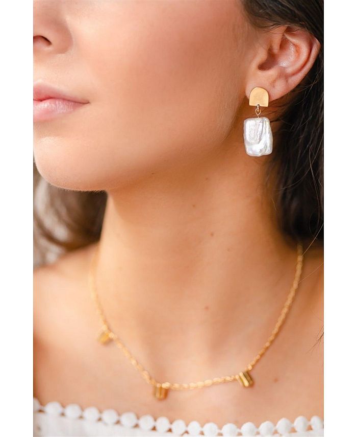 VUE by SEK Dome + Freshwater Pearl Earrings Macy's