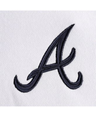 Women's Navy, White Atlanta Braves Bobbi Colorblock Pullover Hoodie