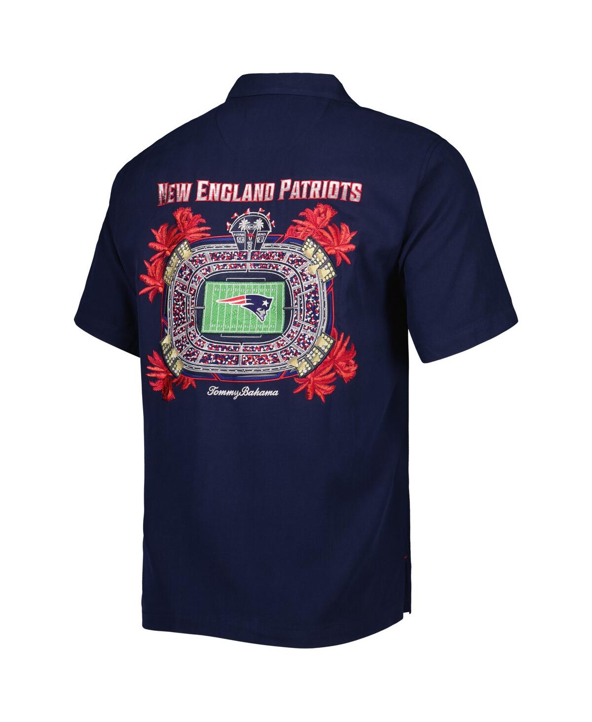 Tommy Bahama Men's  Navy New England Patriots Top Of Your Game Camp Button-up Shirt In Navy