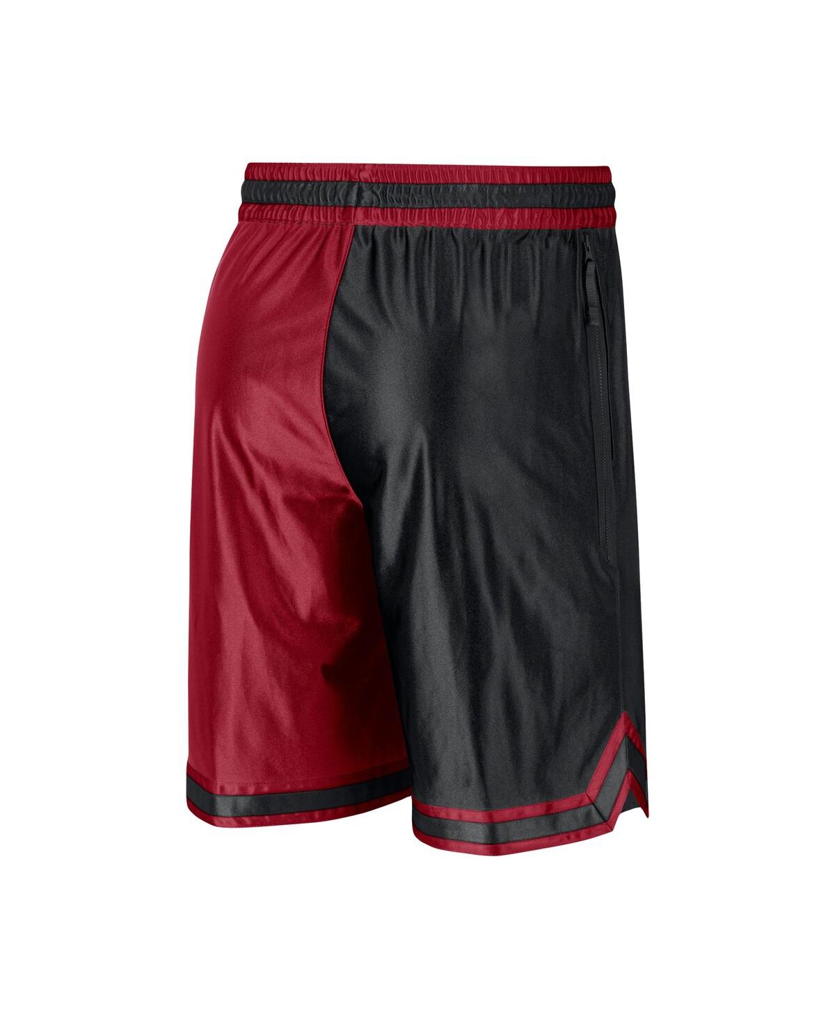 Shop Nike Men's  Red, Black Miami Heat Courtside Versus Force Split Dna Performance Shorts In Red,black