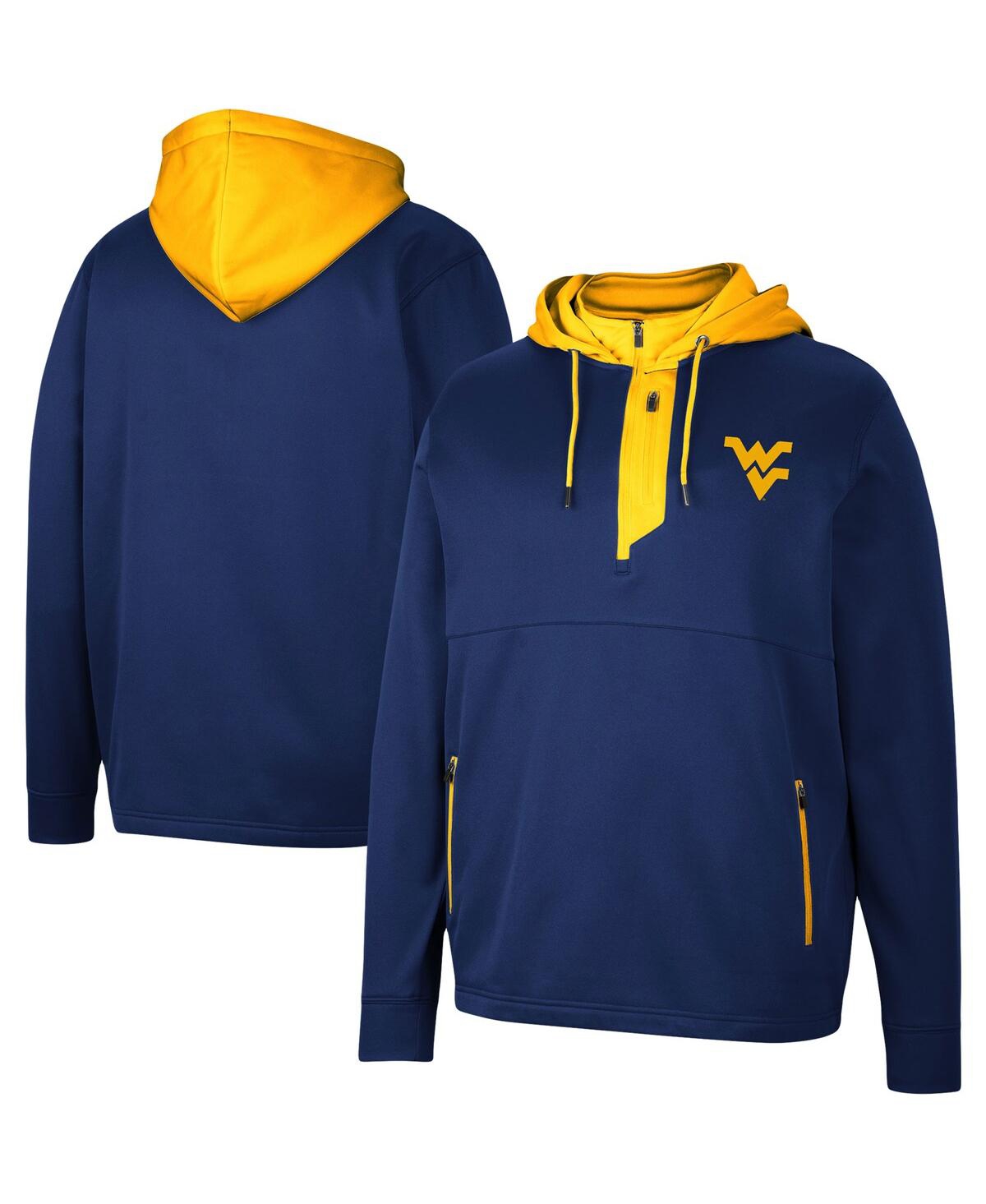 Shop Colosseum Men's  Navy West Virginia Mountaineers Luge 3.0 Quarter-zip Hoodie