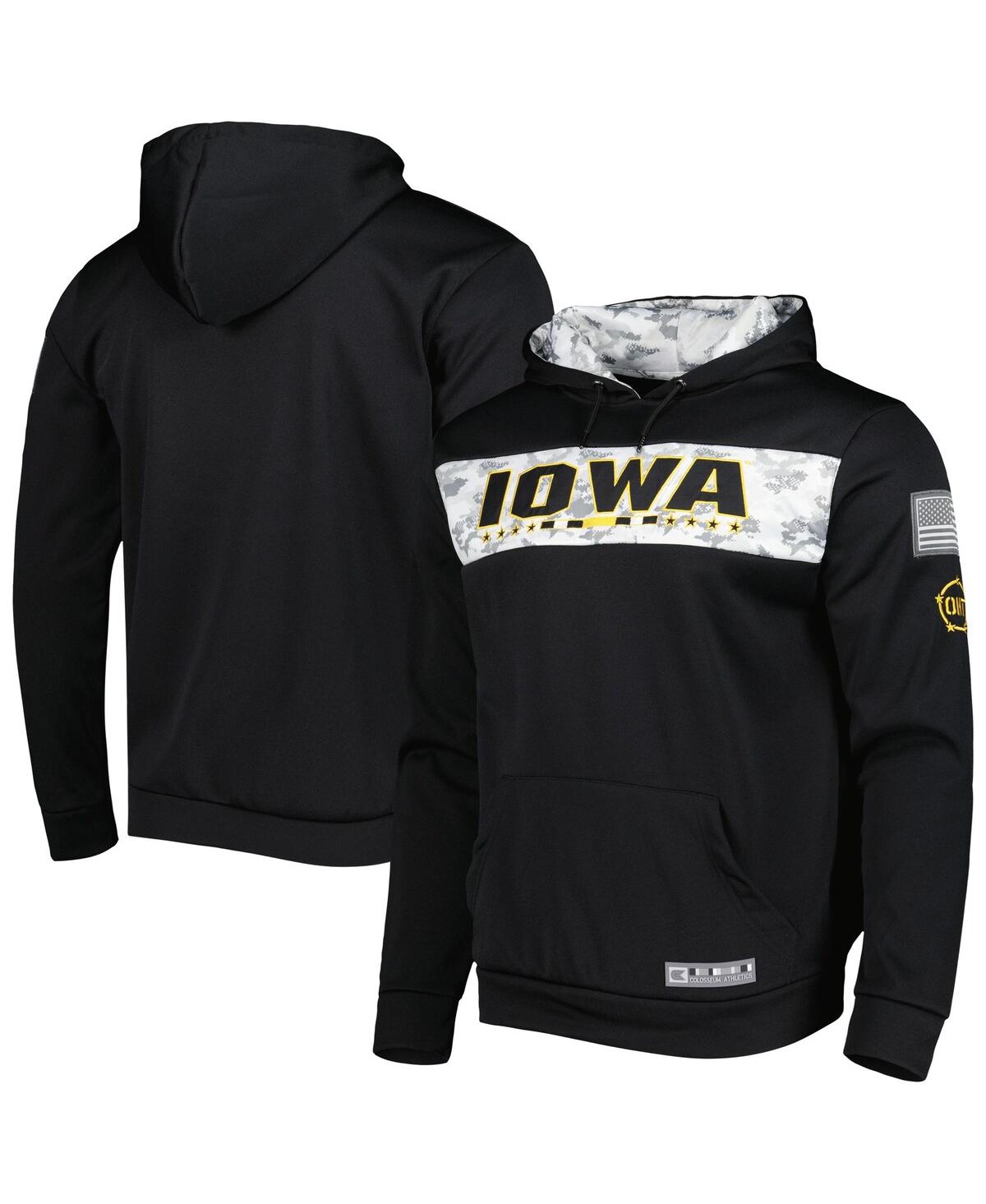 Colosseum Black Iowa Hawkeyes Oht Military Appreciation Team Color Pullover Hoodie In Black