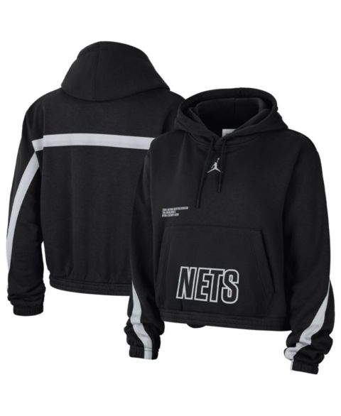 Женское худи Jordan Brooklyn Nets Courtside Statement Edition, цвет чёрный